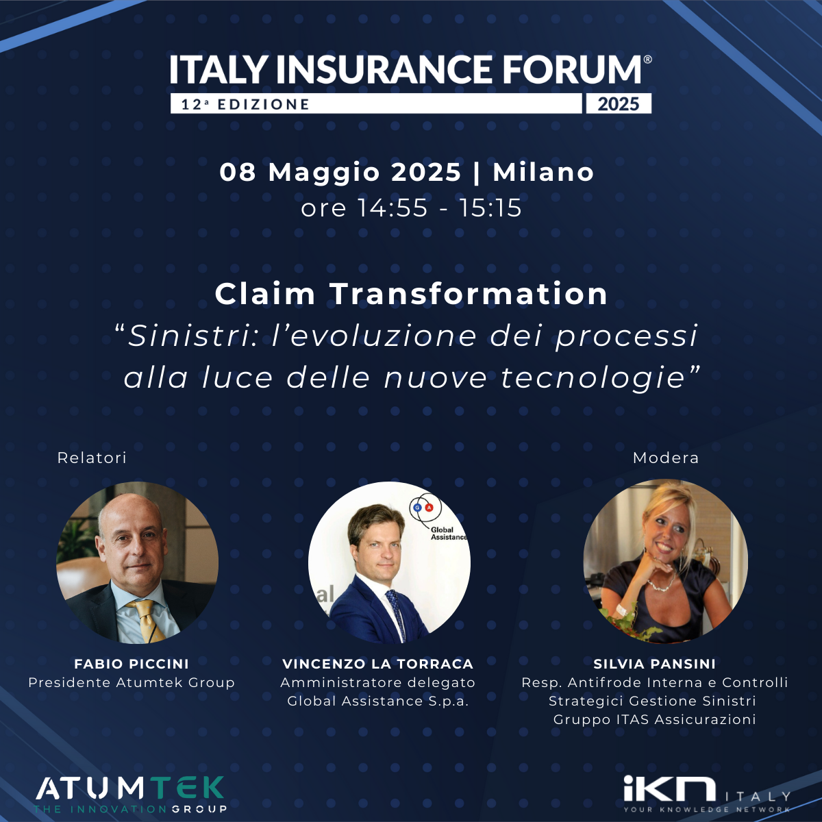 ATUMTEK presente a Italy Insurance Forum. Focus, Claims